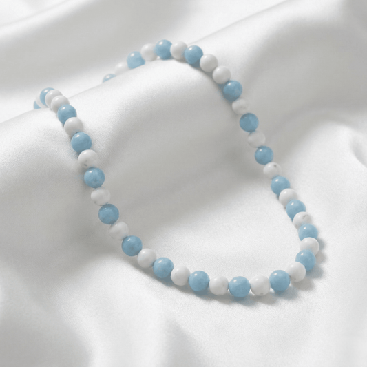 Sky blue beaded necklace