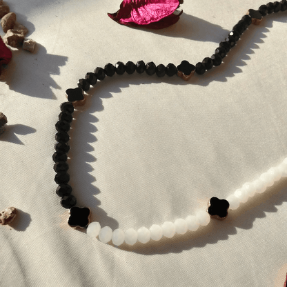 Clover Necklace - Hathor-Jewellery - opaque white beads