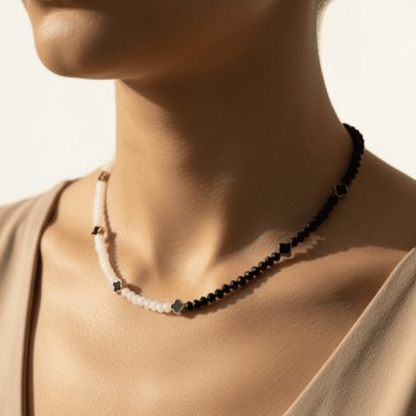 Clover Necklace - Hathor-Jewellery - opaque white beads