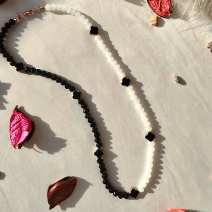Clover Necklace - Hathor-Jewellery - opaque white beads